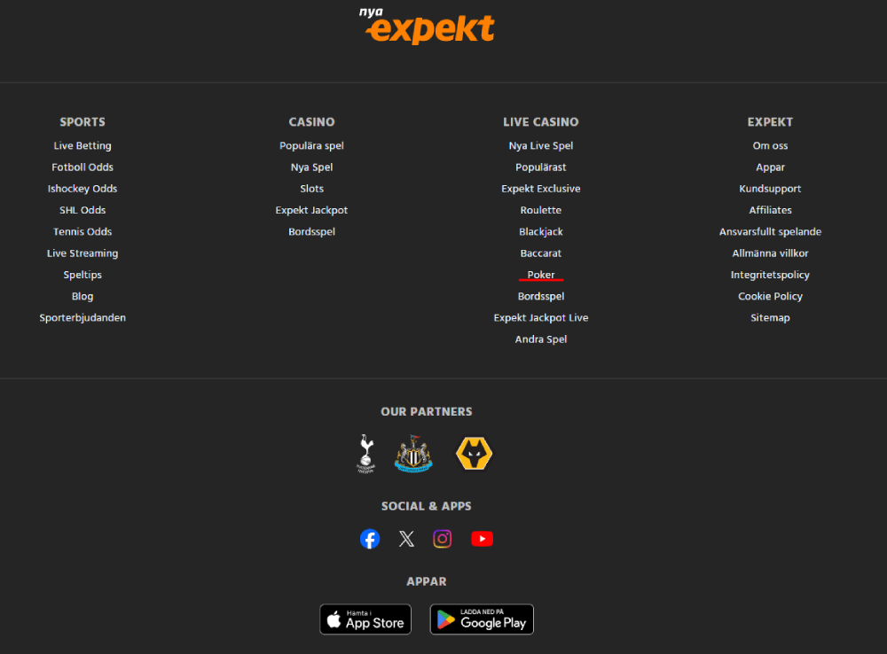 expekt poker page